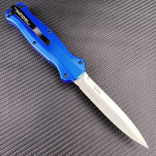 Blue Aluminum OTF Knife