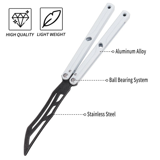 Silver CNC Balisong Trainer Knife