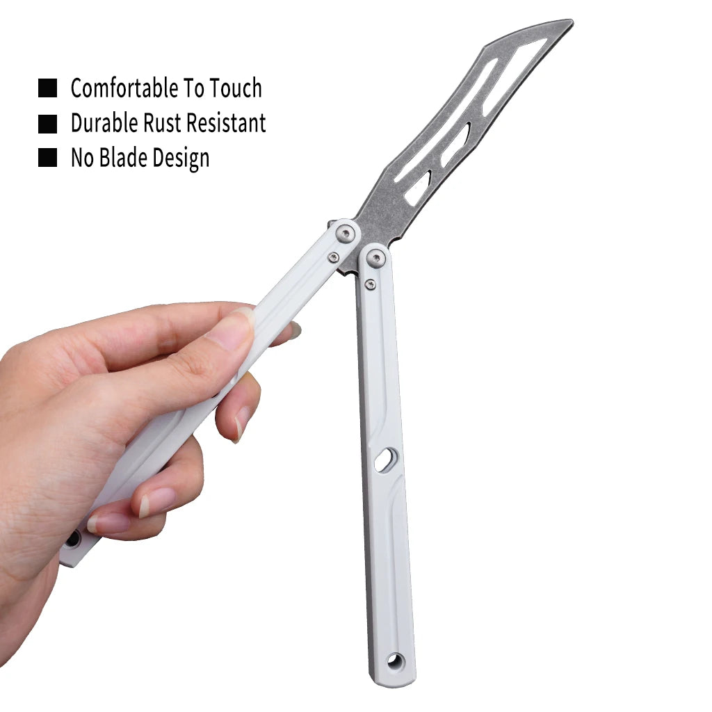 Silver CNC Balisong Trainer Knife