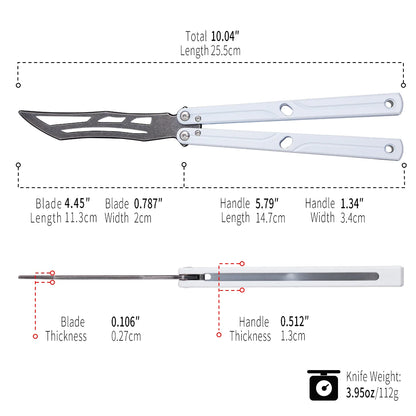 Silver CNC Balisong Trainer Knife