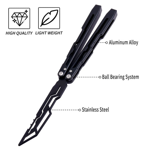 Black CNC Balisong Trainer Knife