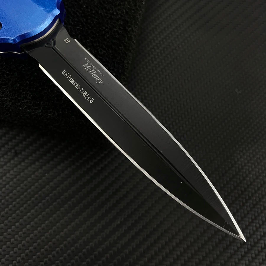 Blue Aluminum OTF Knife