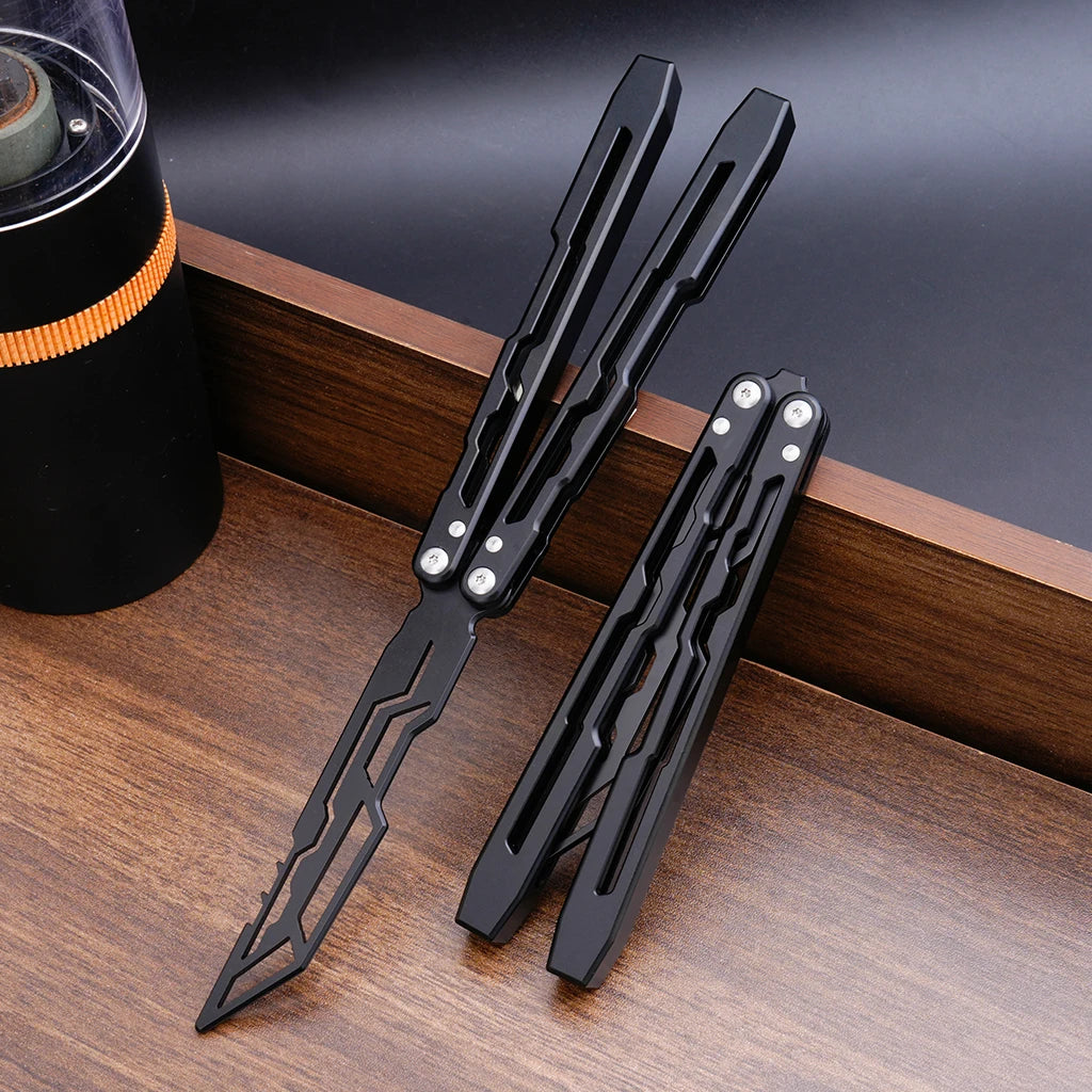 Black CNC Balisong Trainer Knife