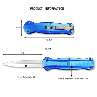 Blue Aluminum OTF Knife