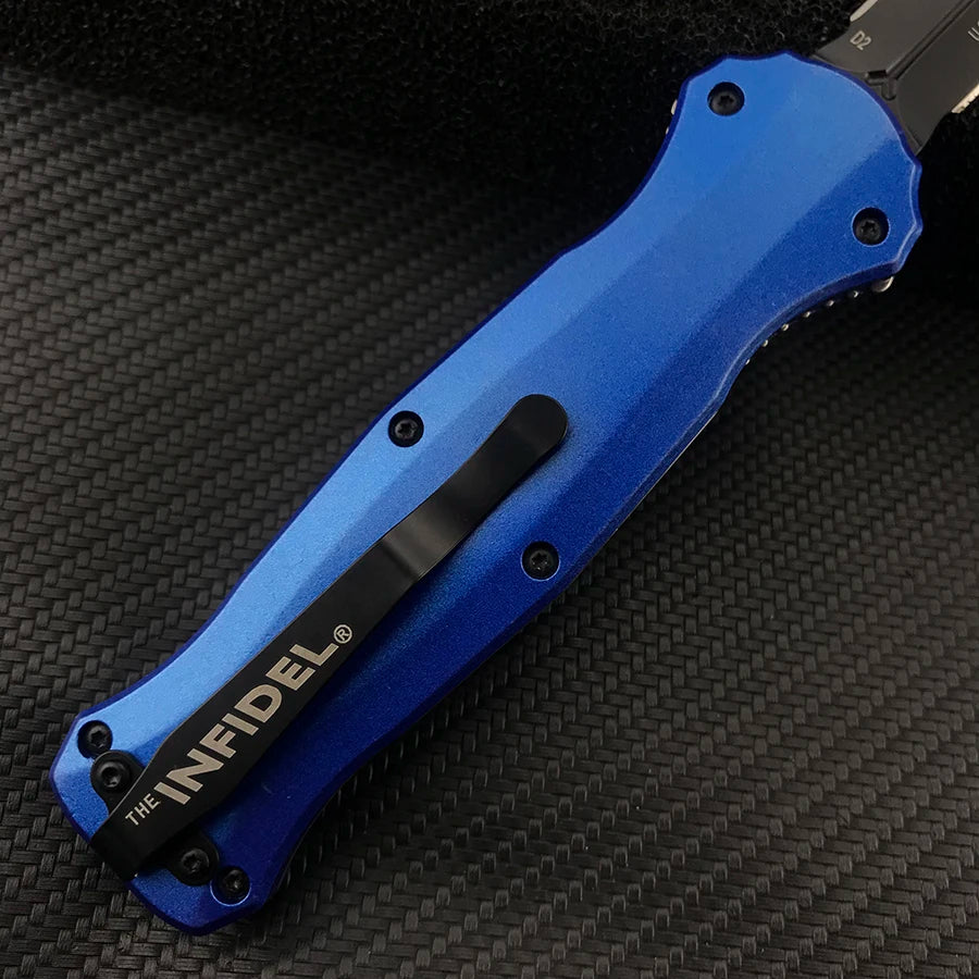 Blue Aluminum OTF Knife