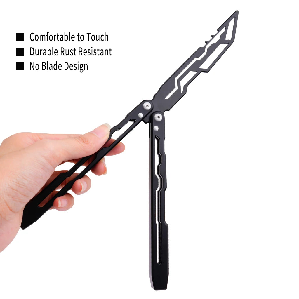 Black CNC Balisong Trainer Knife